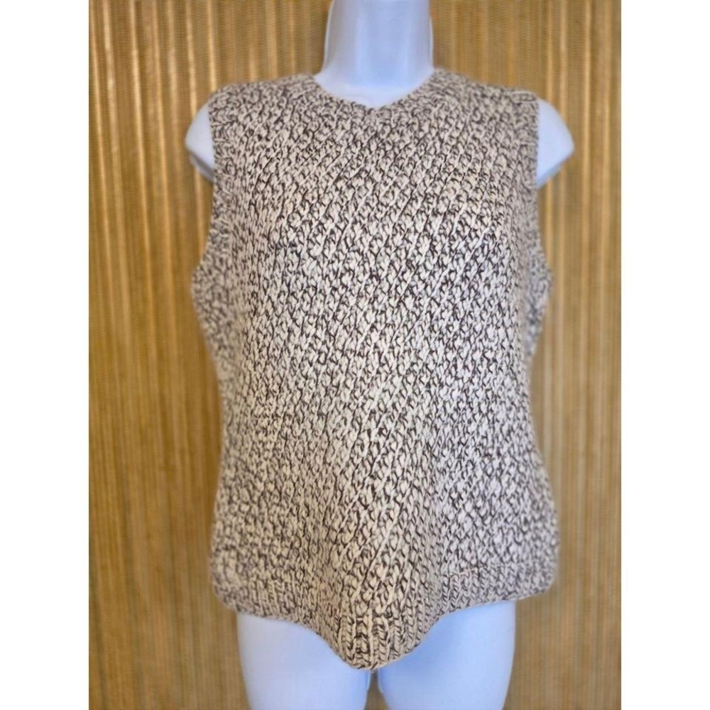 Ralph Lauren Sport Cashmere Wool Sweater Vest Neutral Minimalist Womens Sz M